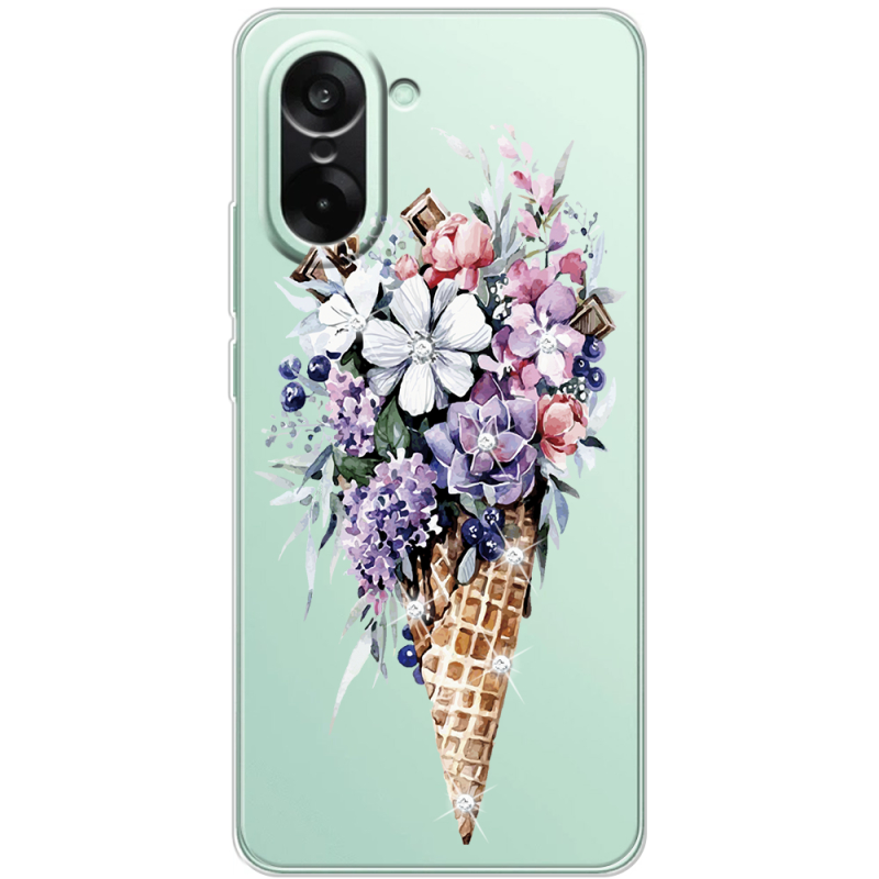 Чохол зі стразами OnePlus Nord CE5 Ice Cream Flowers