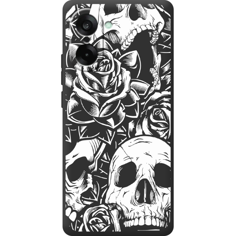 Чорний чохол BoxFace OnePlus Nord CE5 Skull and Roses