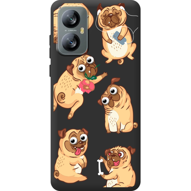 Прозорий чохол BoxFace Blackview A52 с 3D-глазками Pug