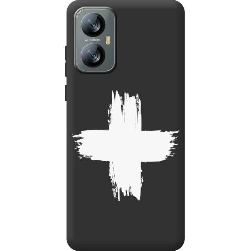 Чорний чохол BoxFace Blackview A52 Білий хрест ЗСУ