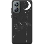 Чорний чохол BoxFace Blackview A52 Pro Місячний кіт