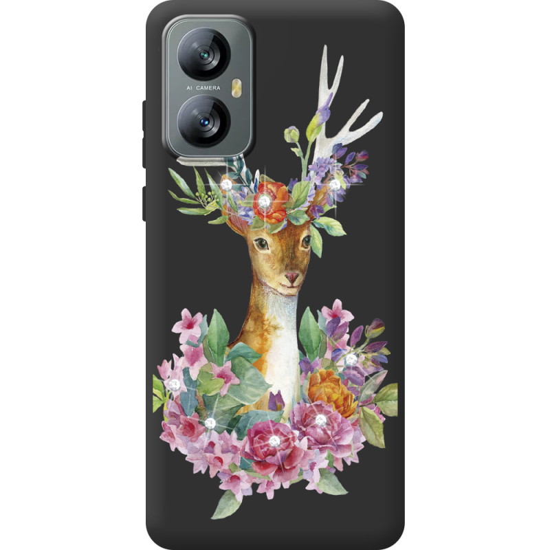 Чохол зі стразами Blackview A52 Pro Deer with flowers