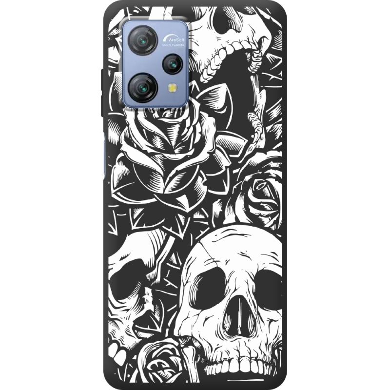 Чорний чохол BoxFace Blackview A53 Skull and Roses