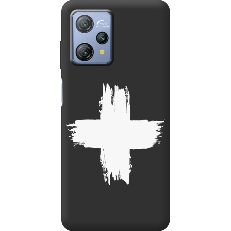 Чорний чохол BoxFace Blackview A53 Білий хрест ЗСУ