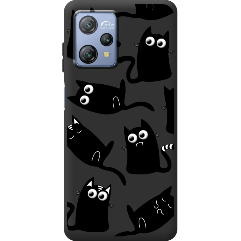 Прозорий чохол BoxFace Blackview A53 Pro с 3D-глазками Black Kitty