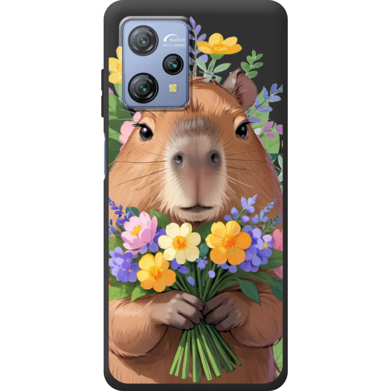 Прозорий чохол BoxFace Blackview A53 Pro Капибара з квітами
