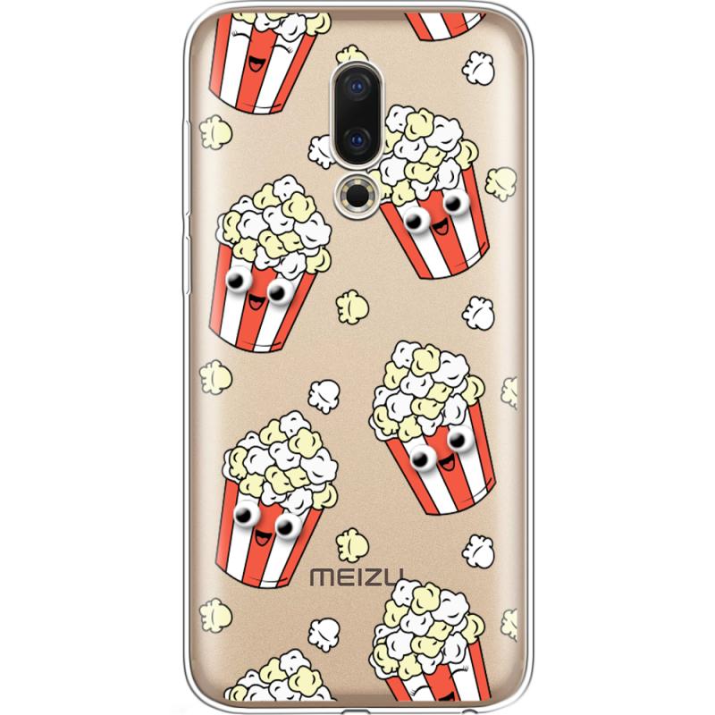 Прозрачный чехол Uprint Meizu 16 с 3D-глазками Popcorn