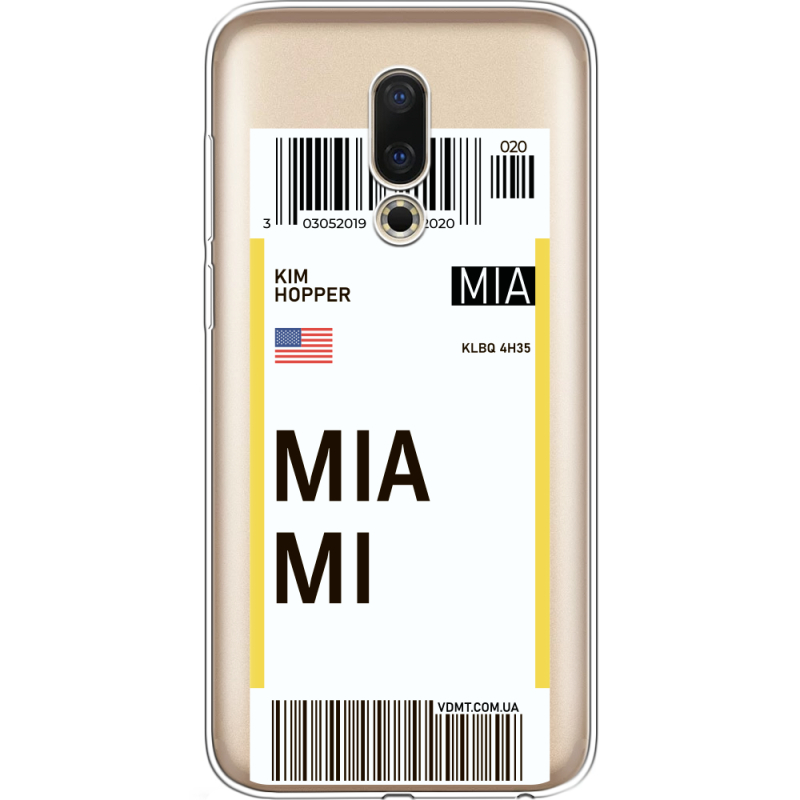 Прозрачный чехол Uprint Meizu 16 Ticket Miami