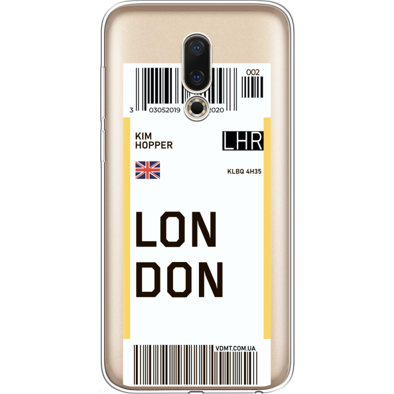 Прозрачный чехол Uprint Meizu 16 Ticket London