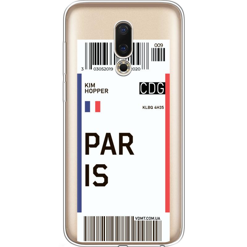 Прозрачный чехол Uprint Meizu 16 Ticket Paris