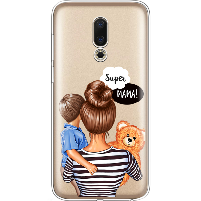 Прозрачный чехол Uprint Meizu 16 Super Mama and Son