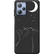 Чорний чохол BoxFace Blackview A53 Pro Місячний кіт