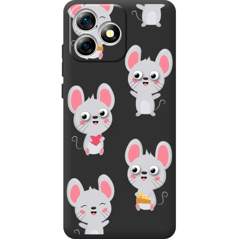 Прозорий чохол BoxFace Oukitel C53 с 3D-глазками Mouse