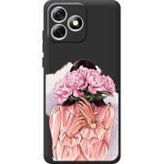 Прозорий чохол BoxFace Oukitel C53 Девушка с Пионами