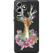 Чохол зі стразами Oukitel C53 Deer with flowers