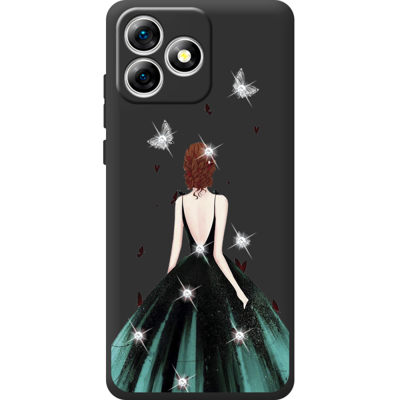 Чохол зі стразами Oukitel C53 Girl in the green dress