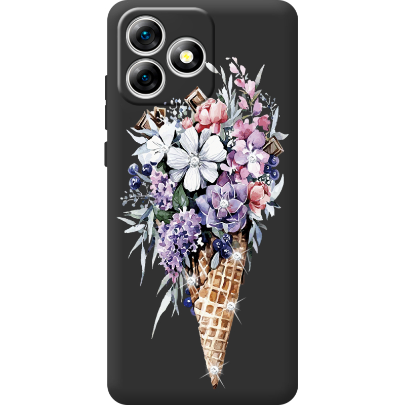 Чохол зі стразами Oukitel C53 Ice Cream Flowers