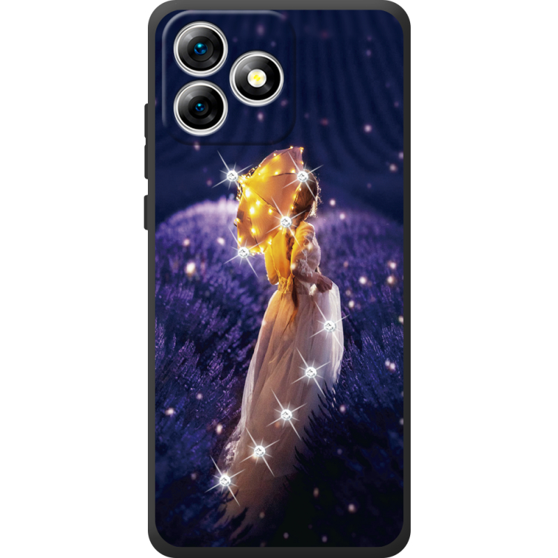 Чохол зі стразами Oukitel C53 Girl with Umbrella