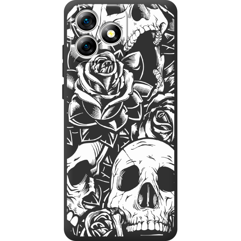 Чорний чохол BoxFace Oukitel C53 Skull and Roses