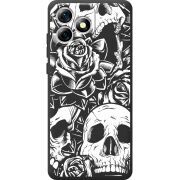 Чорний чохол BoxFace Oukitel C53 Skull and Roses