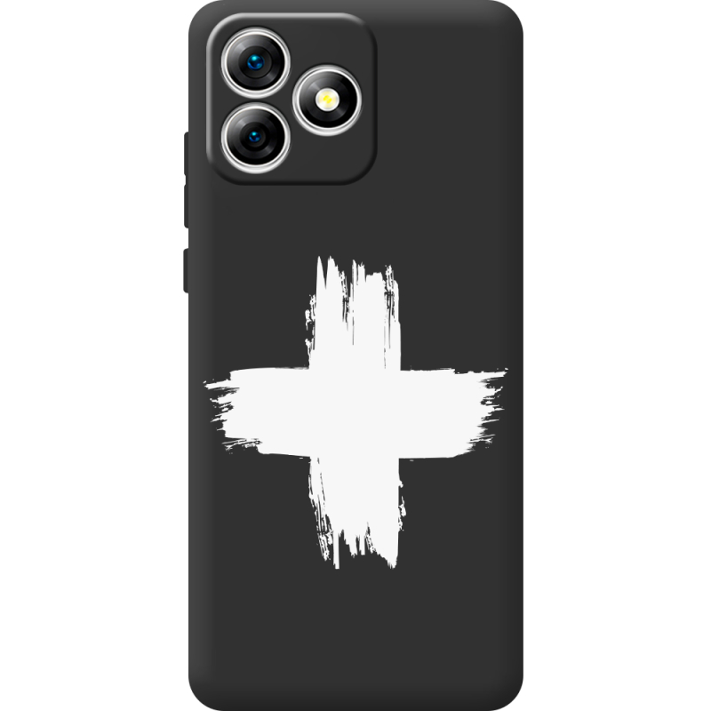 Чорний чохол BoxFace Oukitel C53 Білий хрест ЗСУ