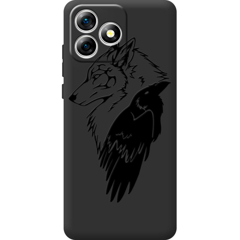 Чорний чохол BoxFace Oukitel C53 Wolf and Raven