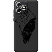Чорний чохол BoxFace Oukitel C53 Wolf and Raven