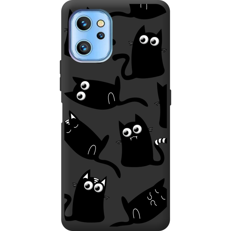 Прозрачный чехол BoxFace Umidigi A13 / A13 Pro с 3D-глазками Black Kitty