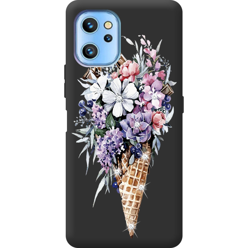Чехол со стразами Umidigi A13S Ice Cream Flowers