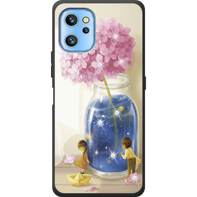 Чехол со стразами Umidigi A13S Little Boy and Girl