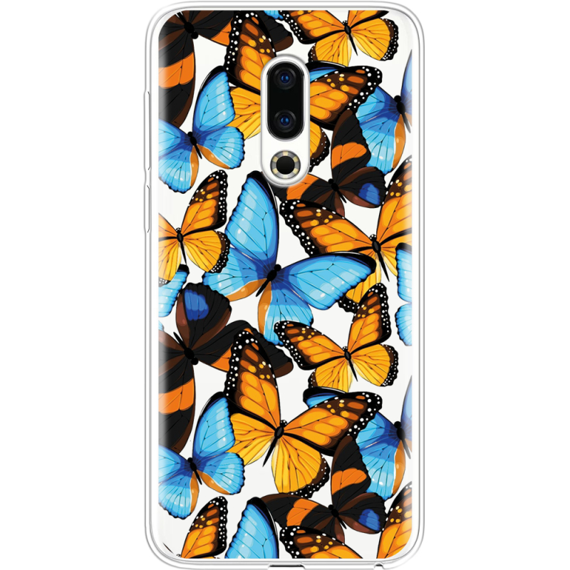 Прозрачный чехол Uprint Meizu 16th Butterfly Morpho