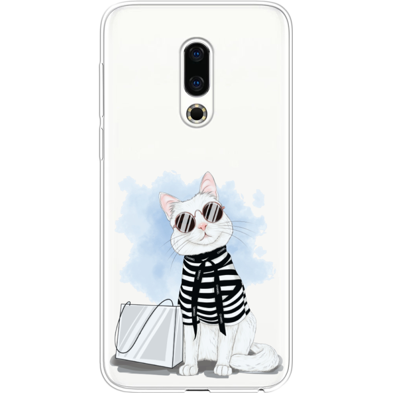 Прозрачный чехол Uprint Meizu 16th Cat Style