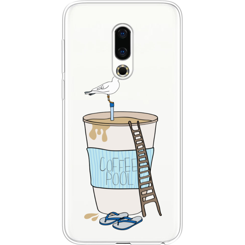 Прозрачный чехол Uprint Meizu 16th Segull in Cofee Pool