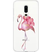 Прозрачный чехол Uprint Meizu 16th Floral Flamingo