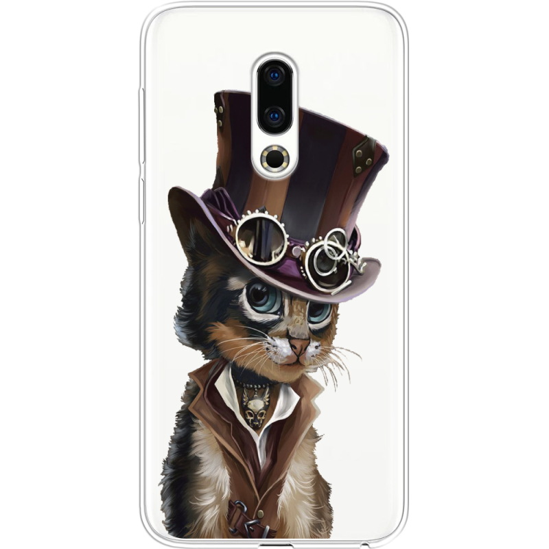 Прозрачный чехол Uprint Meizu 16th Steampunk Cat