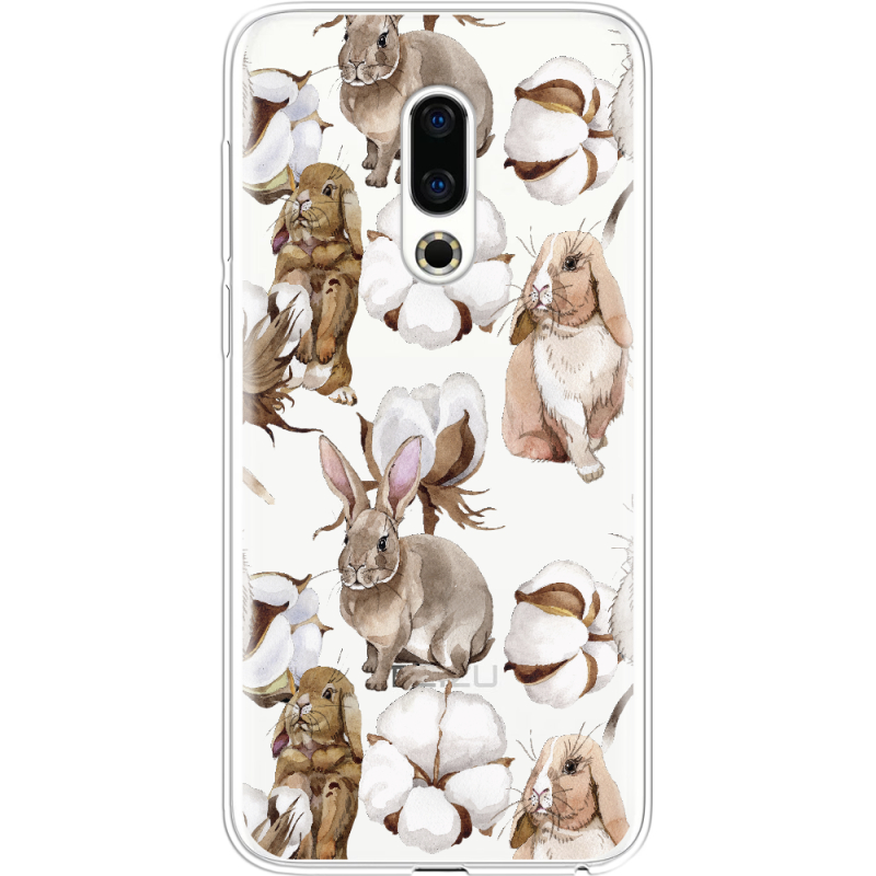 Прозрачный чехол Uprint Meizu 16th Cotton and Rabbits