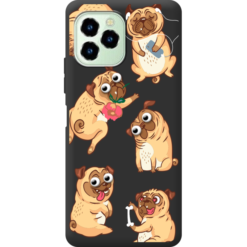 Прозрачный чехол BoxFace Oukitel C21 Pro с 3D-глазками Pug