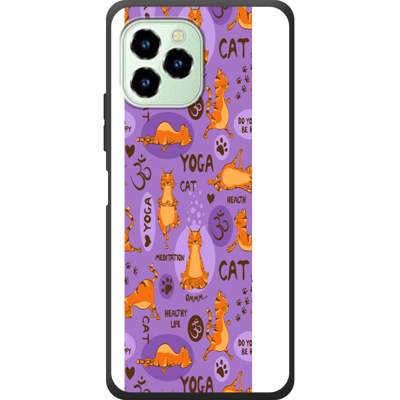 Чехол со стразами Oukitel C21 Pro Yoga Cat