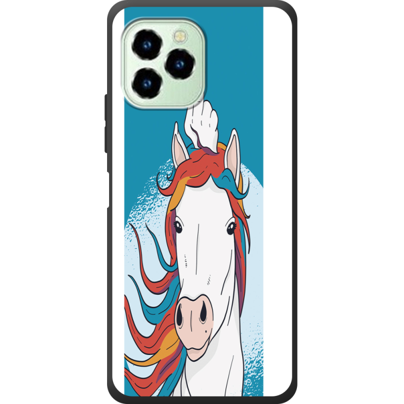 Чехол со стразами Oukitel C21 Pro Fuck Unicorn