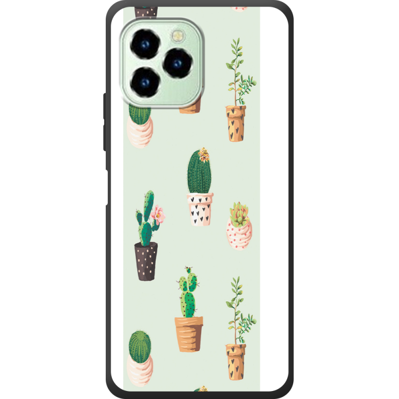 Чехол со стразами Oukitel C21 Pro L-green Cacti