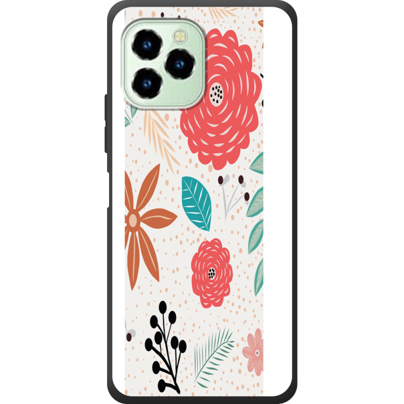 Чехол со стразами Oukitel C21 Pro Line Flowers