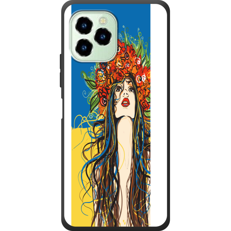 Чехол со стразами Oukitel C21 Pro Ukraine Girl