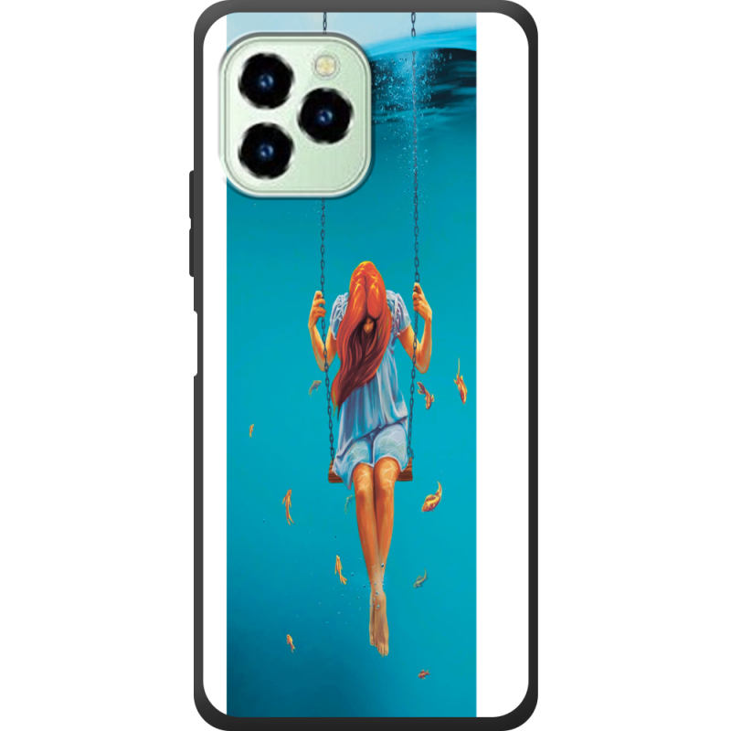 Чехол со стразами Oukitel C21 Pro Girl In The Sea