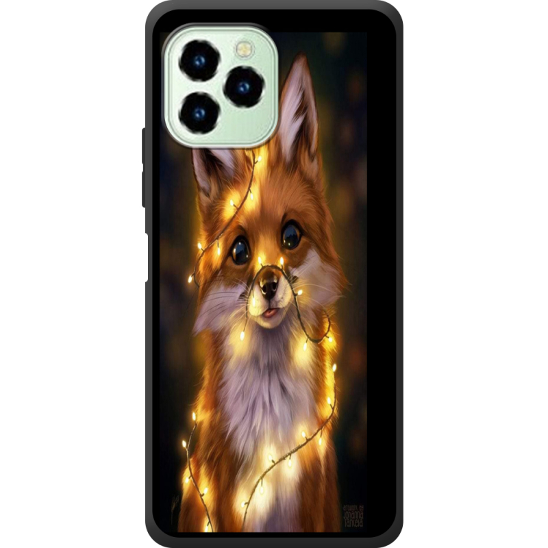 Чехол со стразами Oukitel C21 Pro Різдвяна лисичка