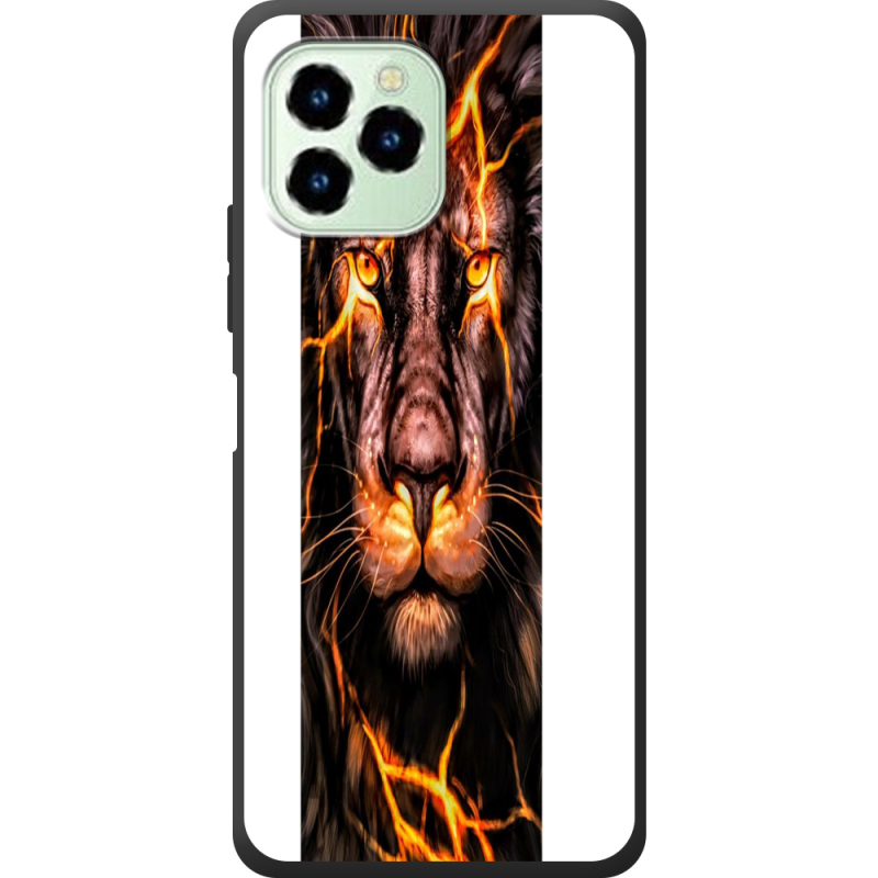 Чехол со стразами Oukitel C21 Pro Fire Lion