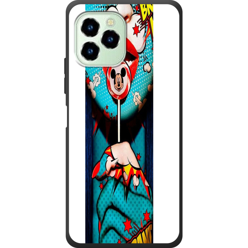 Чехол со стразами Oukitel C21 Pro Girl Pop Art