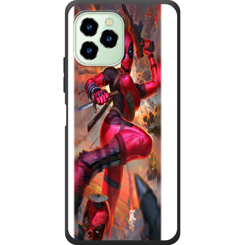 Чехол со стразами Oukitel C21 Pro Woman Deadpool