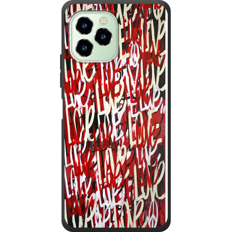 Чехол со стразами Oukitel C21 Pro Love Graffiti