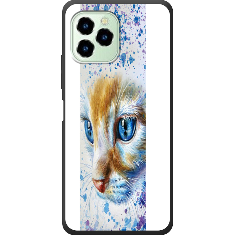 Чехол со стразами Oukitel C21 Pro Голубоглазый Кот