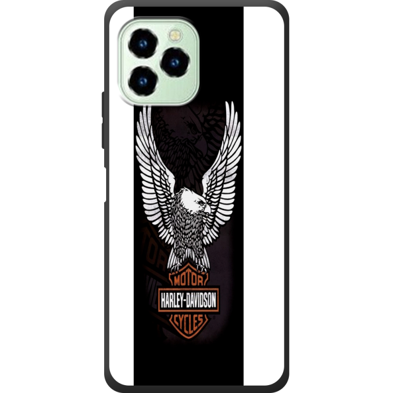 Чехол со стразами Oukitel C21 Pro Harley Davidson and eagle